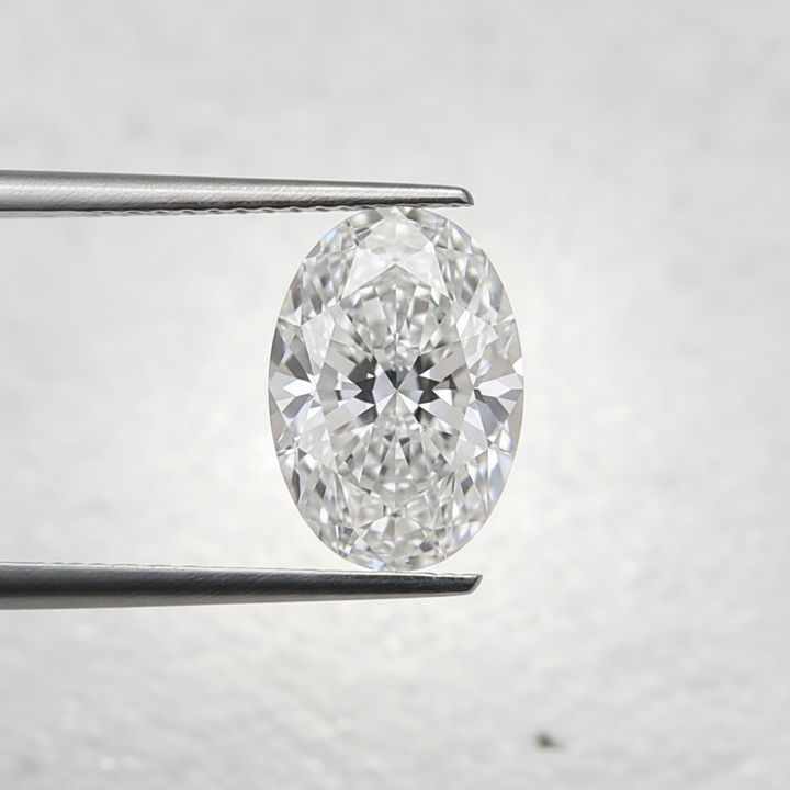1,00 karaat ovaal geslepen laboratoriumdiamant, VVS2/E