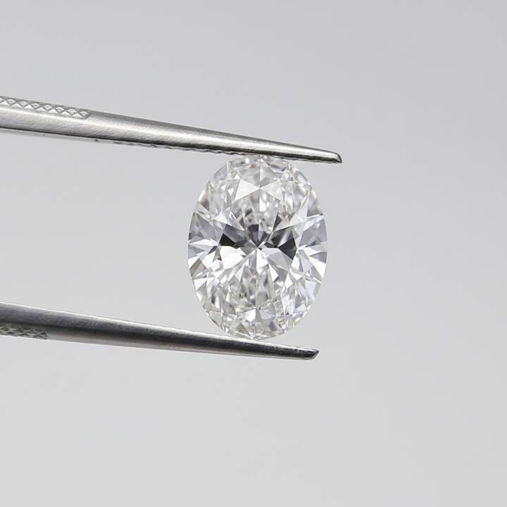 1,00 karaat ovaal geslepen laboratoriumdiamant, VVS2/E
