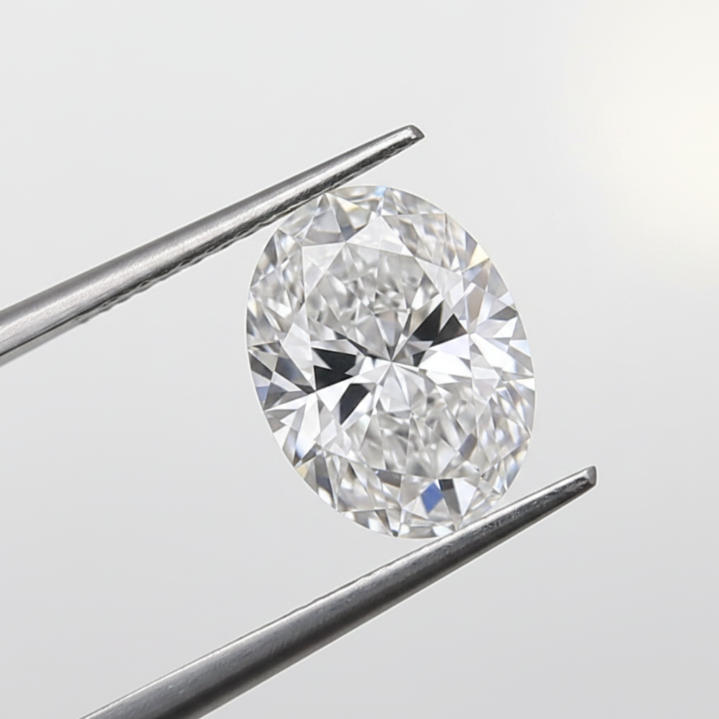 1.00 Carat Oval Cut Lab Grown Diamond, VVS2/F