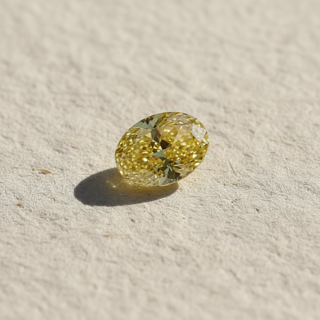 1.00 Carat Oval Fancy Vivid Yellow VS1 Lab Grown Diamond IGI Certified