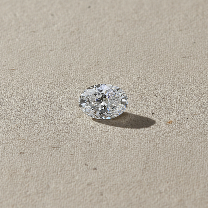 1,00 karaat ovale laboratorium-gegroeide diamant, VVS1/D