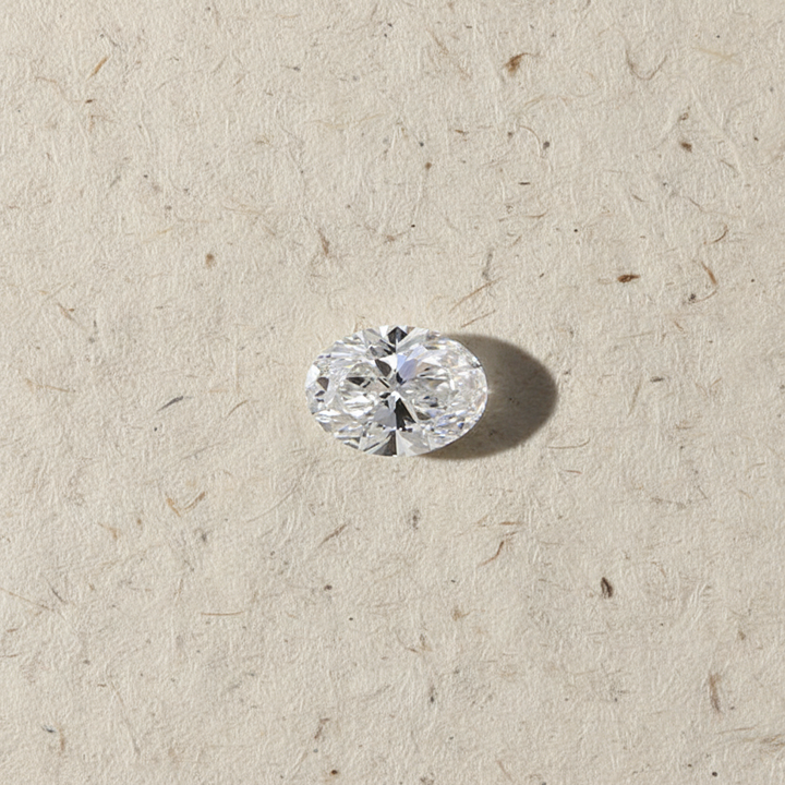 1,00 karaat ovale laboratorium-gegroeide diamant, VVS1/D