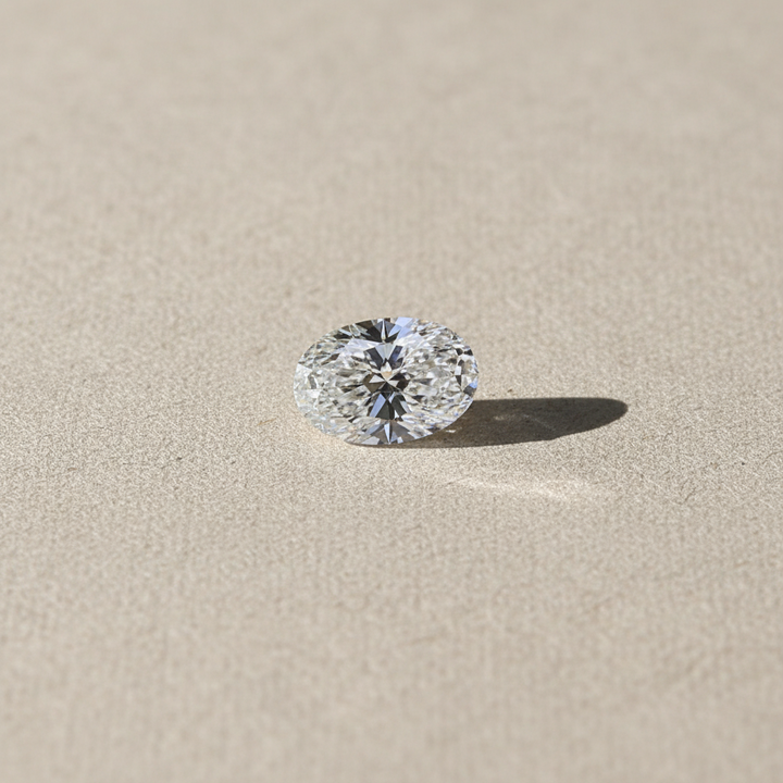 1,00 karaat ovale laboratorium-gegroeide diamant, VVS1/D