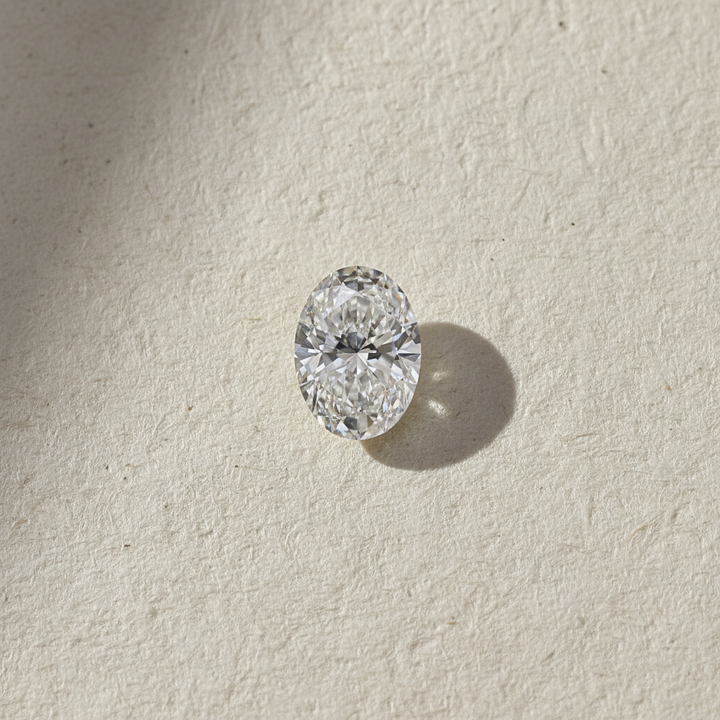 1,00 karaat ovale lab-grown diamant, VS1/E