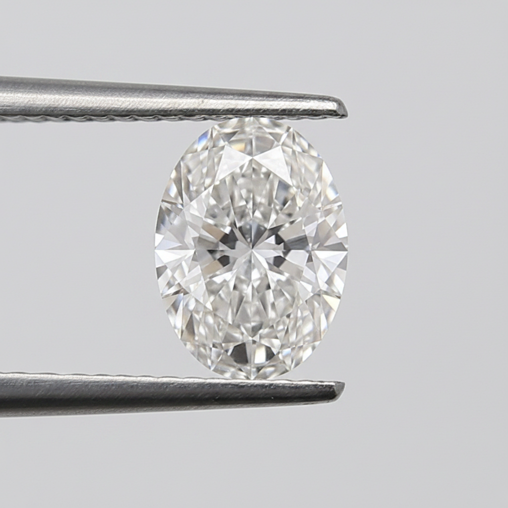 1,00 karaat ovale lab-grown diamant, VS1/E