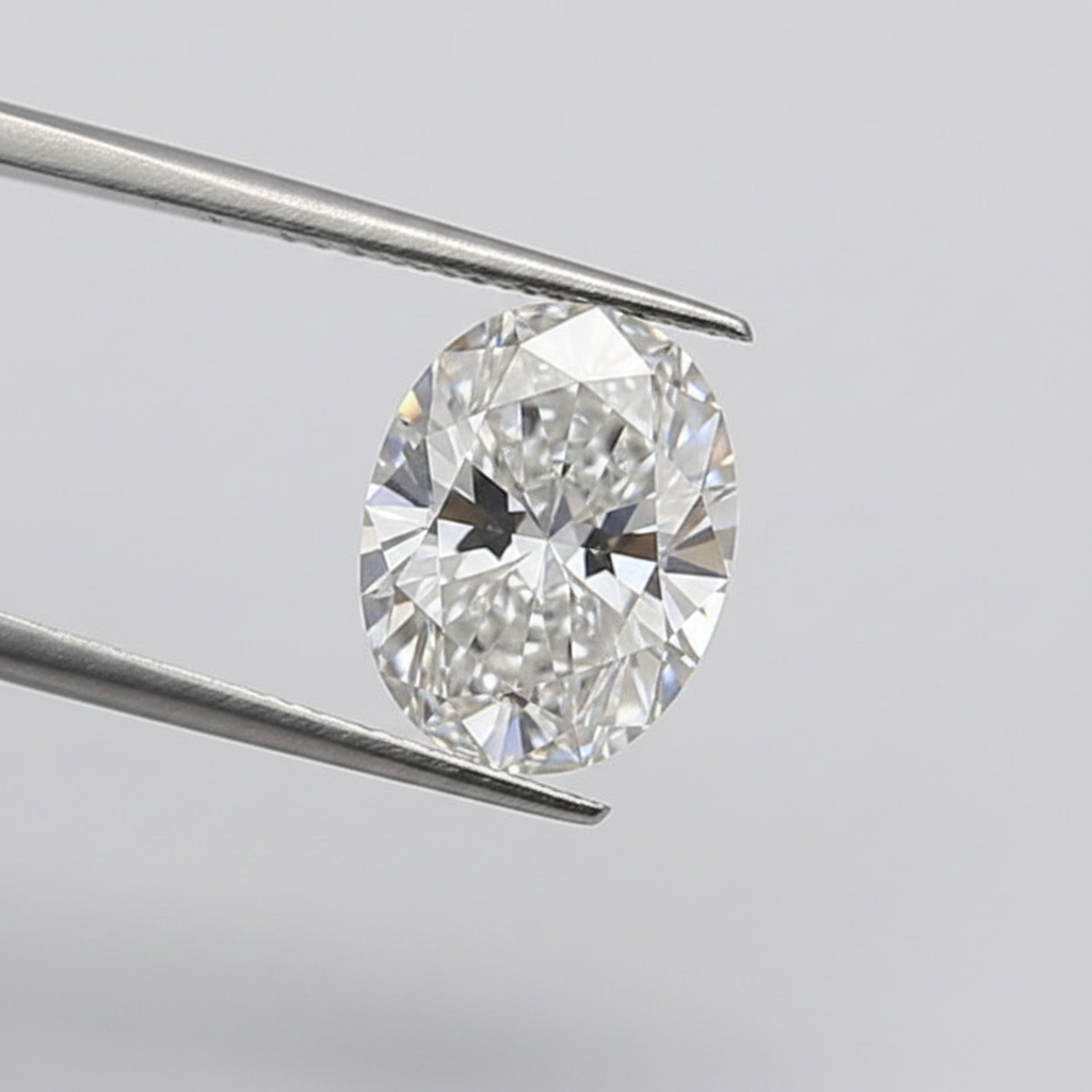 1,00 karaat ovale lab-grown diamant, VS1/E