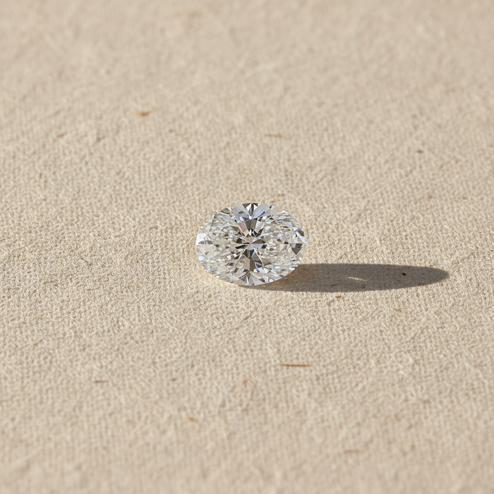1,00 karaat ovale lab-grown diamant, VS1/E