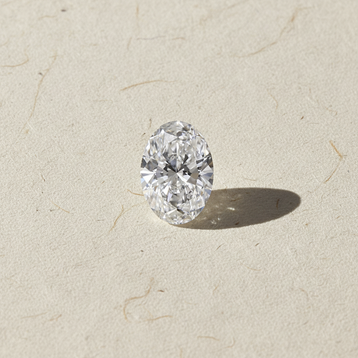 1,00 karaat ovale lab-grown diamant, VS1/E