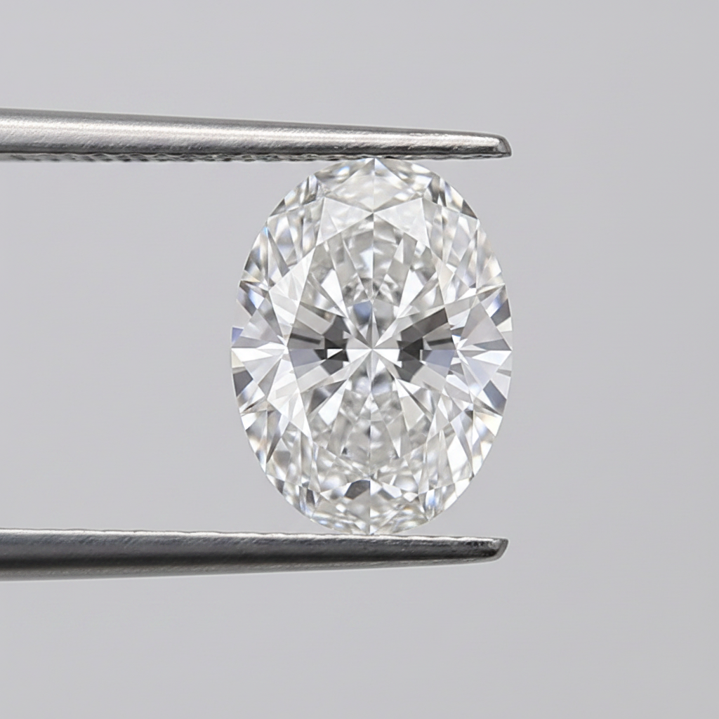 1,00 karaat ovale lab-grown diamant, VS1/E