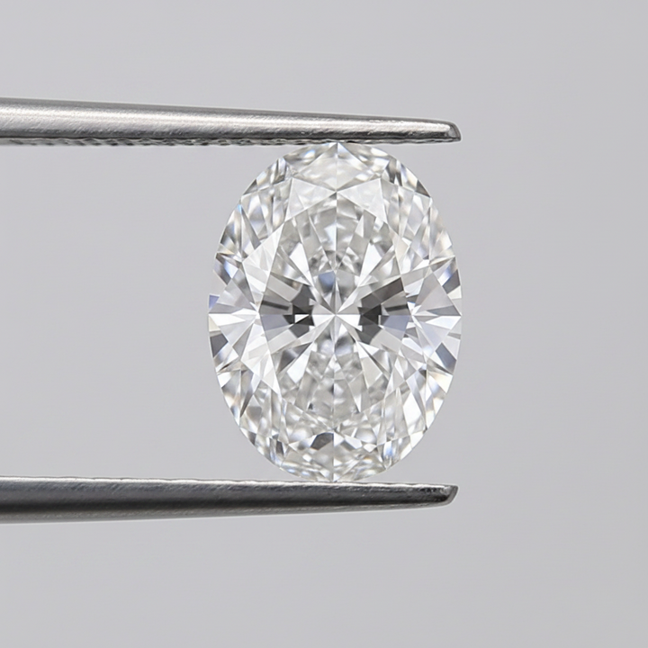 1,00 karaat ovale lab-grown diamant, VS1/E