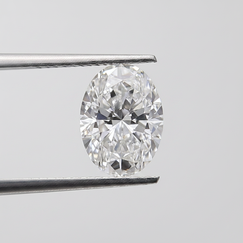 1,00 karaat ovale lab-grown diamant, VS1/E