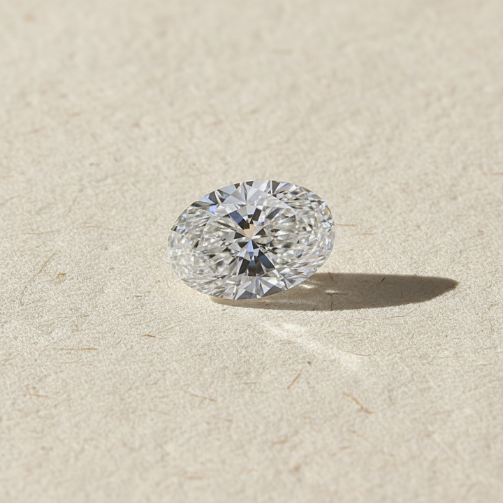 1,00 karaat ovale lab-grown diamant, VS1/E