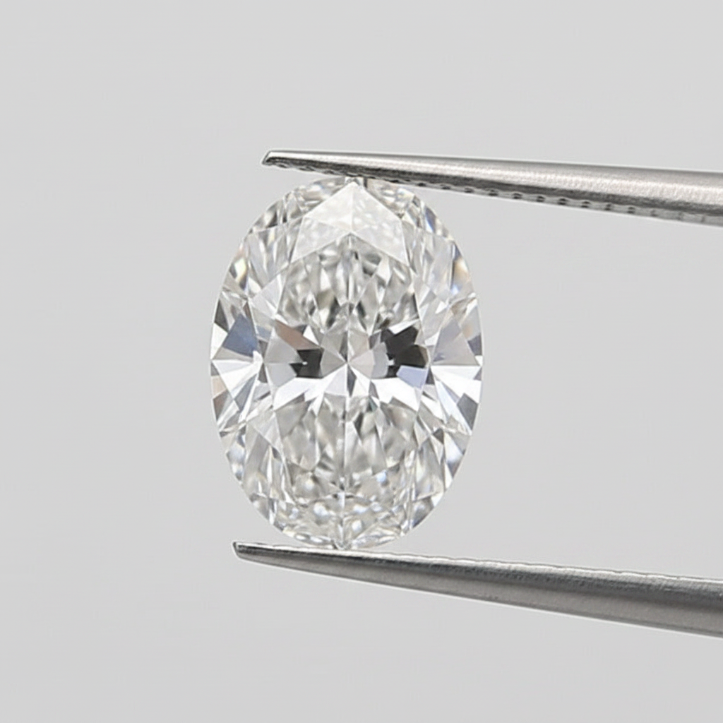 1,00 karaat ovale lab-grown diamant, VS1/E
