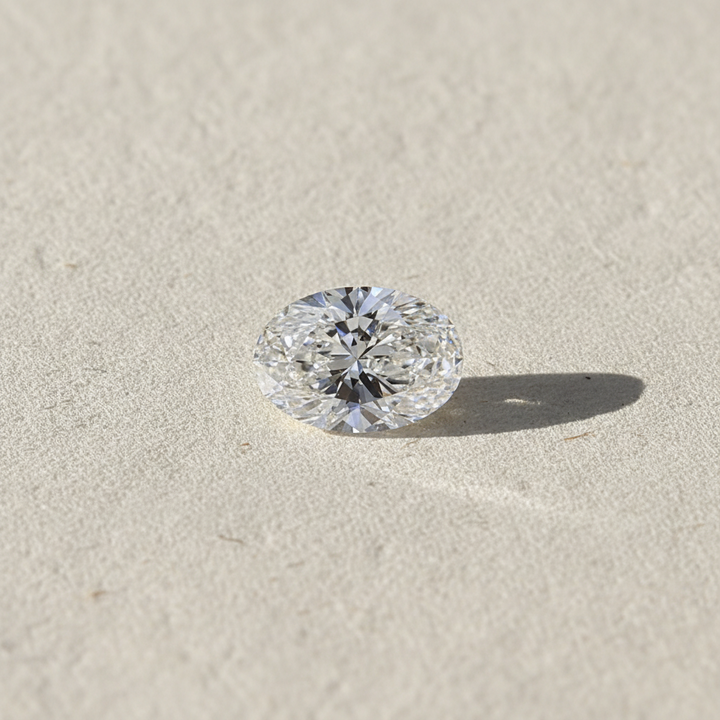 1,00 karaat ovale lab-grown diamant, VS1/E