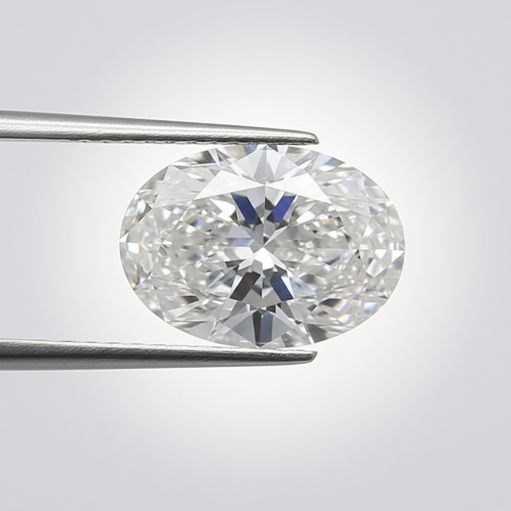 1,00 karaat ovale lab-grown diamant, VS1/E