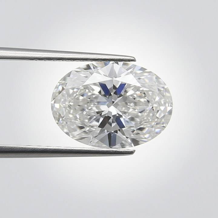 1,00 karaat ovale lab-grown diamant, VS1/E