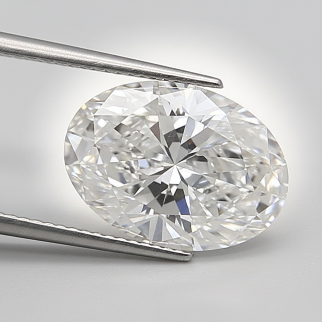 1,00 karaat ovale lab-grown diamant, VS1/E
