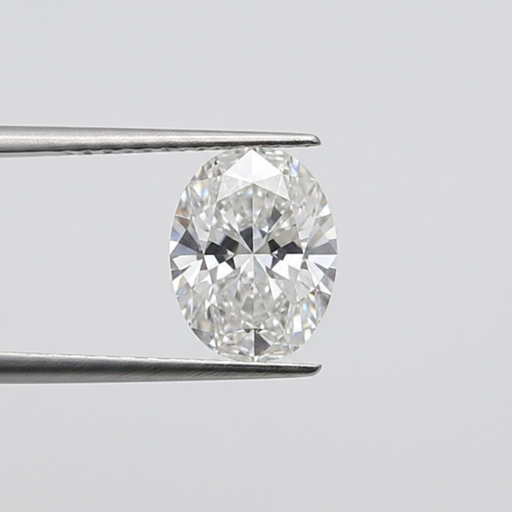 1,00 karaat ovale lab-grown diamant, VS1/E