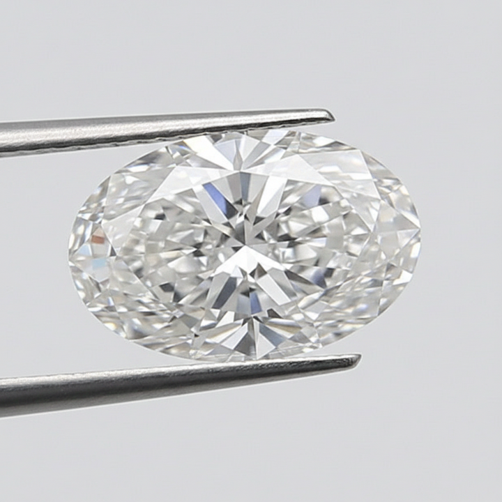 1,00 karaat ovale lab-grown diamant, VS1/E