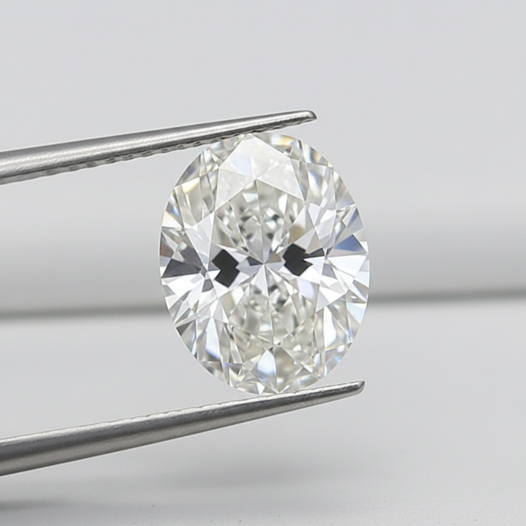 1,00 karaat ovale lab-grown diamant, VS1/F