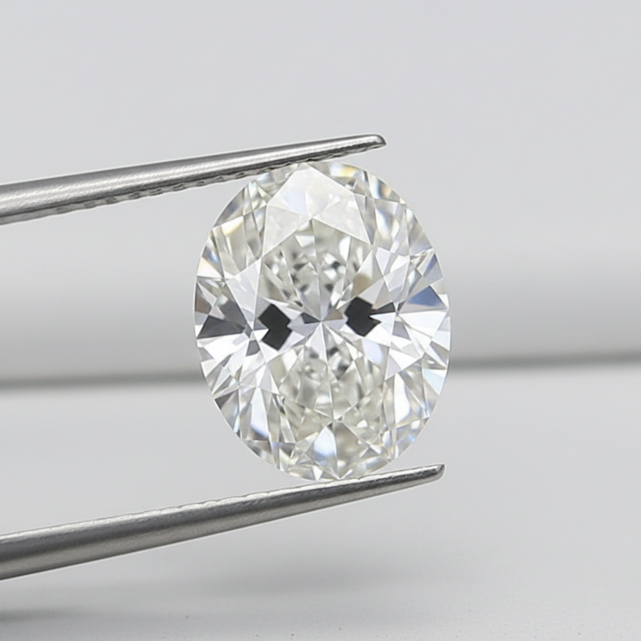 1,00 karaat ovale lab-grown diamant, VS1/F