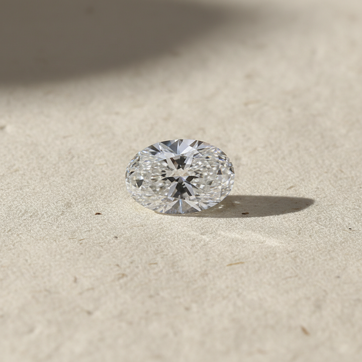 1,00 karaat ovale lab-grown diamant, VS1/F