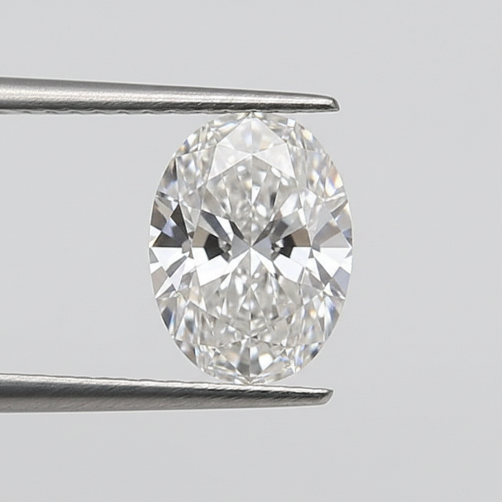 1,00 karaat ovale lab-grown diamant, VS1/F