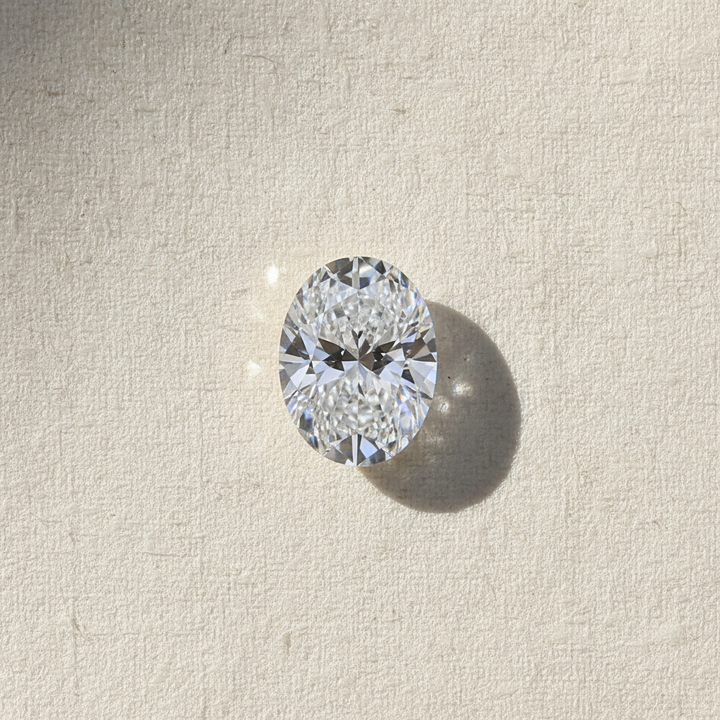 1,00 karaat ovale lab-grown diamant, VS2/D