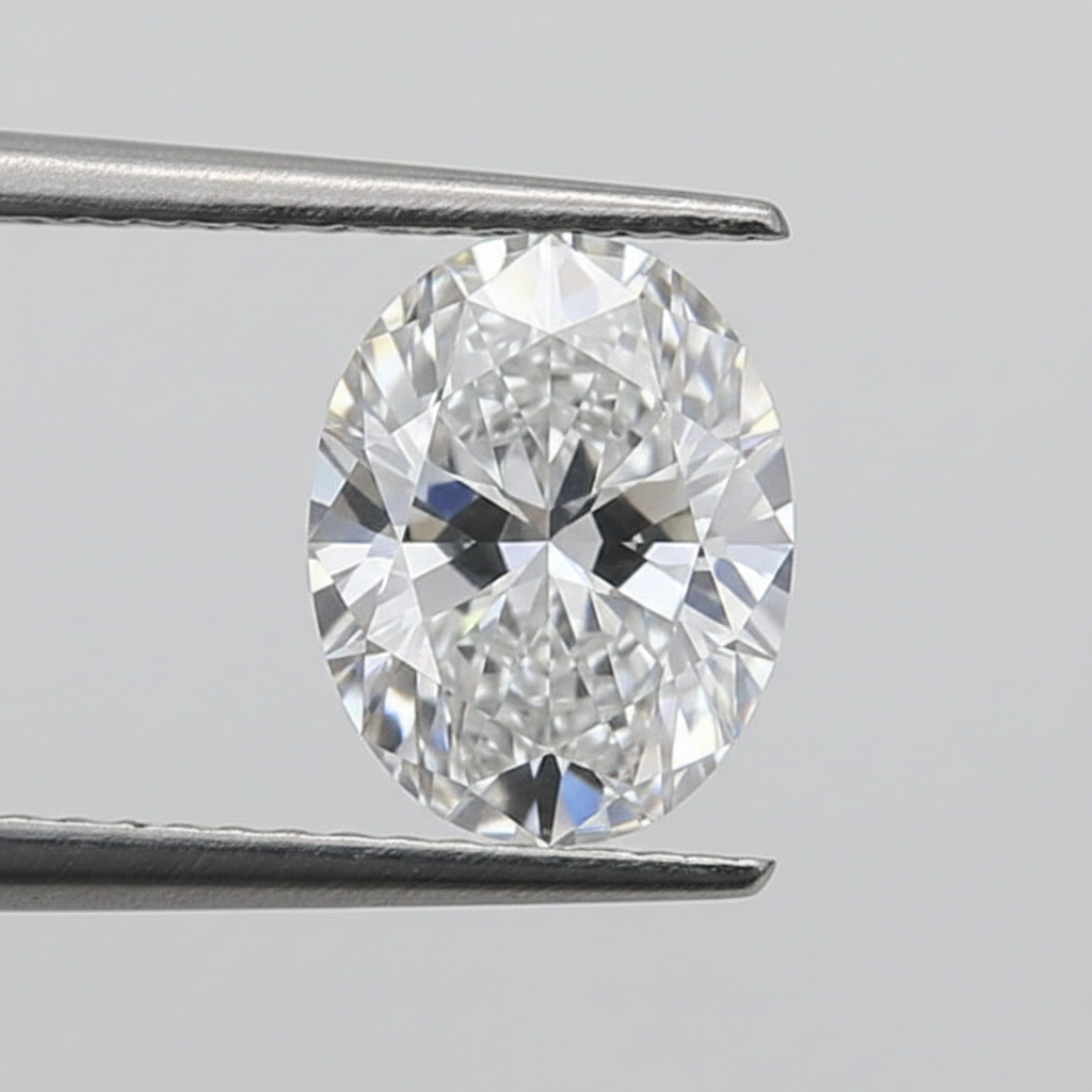 1,00 karaat ovale lab-grown diamant, VS2/D