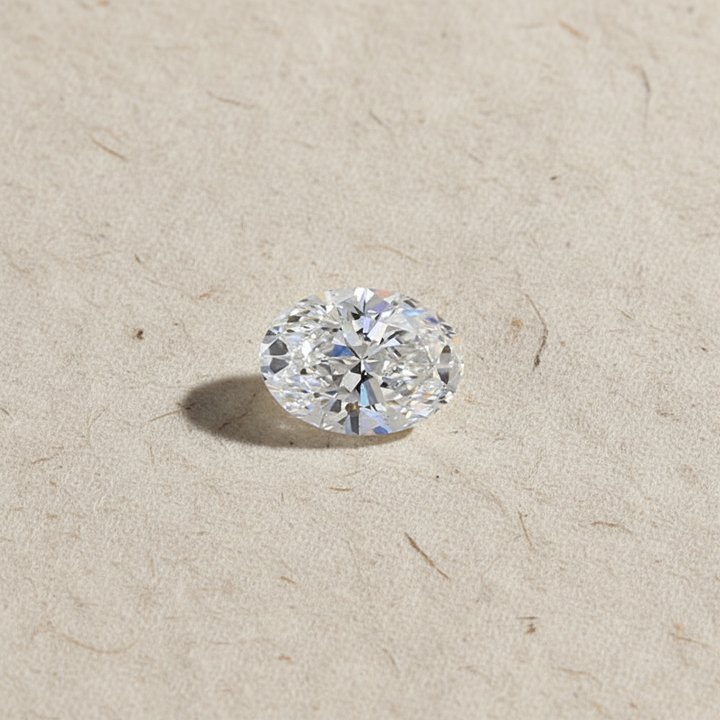 1,00 karaat ovale lab-grown diamant, VS2/D
