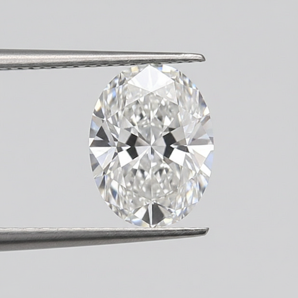 1,00 karaat ovale lab-grown diamant, VS2/D