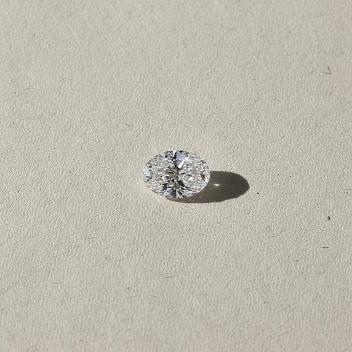 1,00 karaat ovale lab-grown diamant, VS2/D