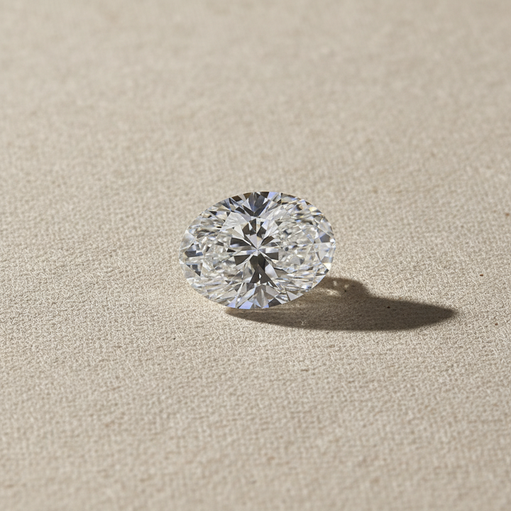 1,00 karaat ovale lab-grown diamant, VS2/D
