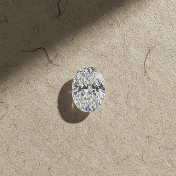 1,00 karaat ovale lab-grown diamant, VS2/E