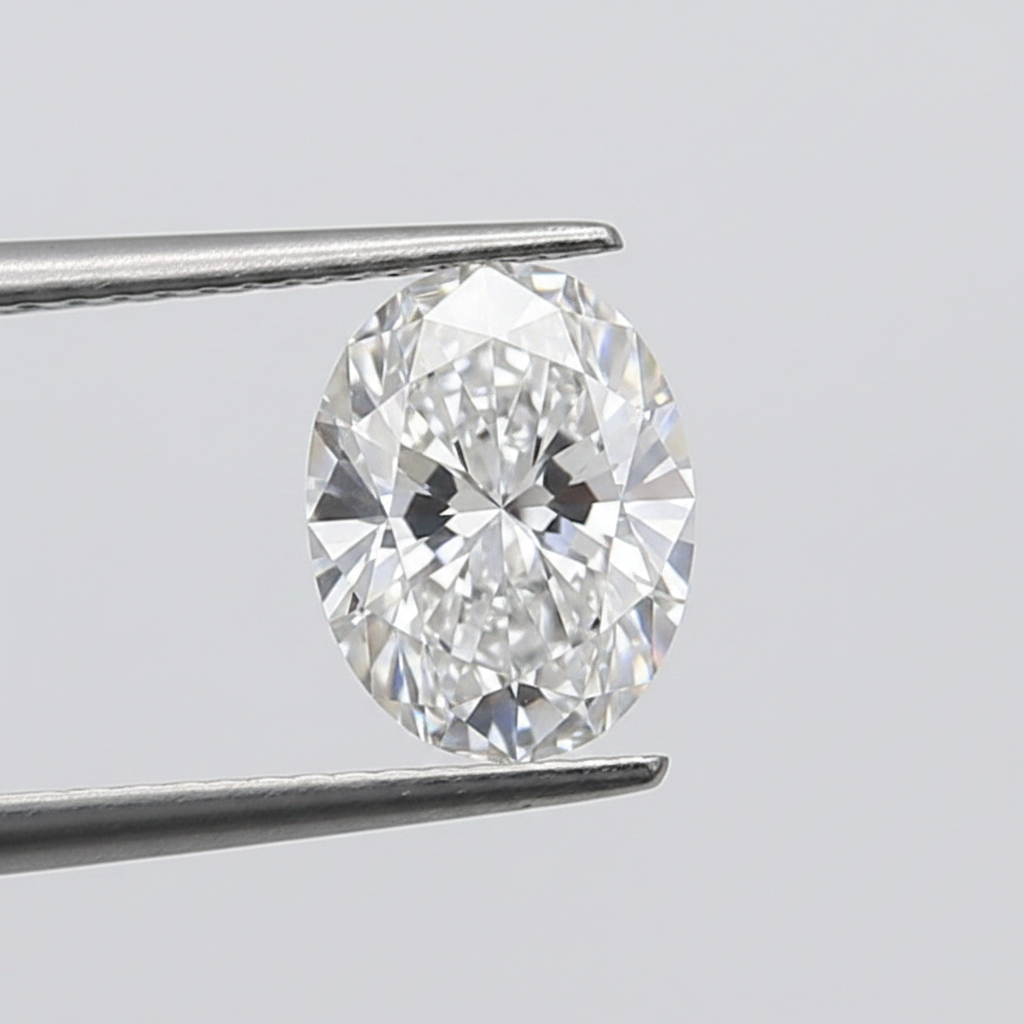 1,00 karaat ovale lab-grown diamant, VS2/E