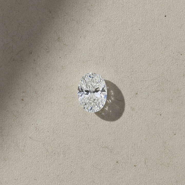 1,00 karaat ovale lab-grown diamant, VS2/E