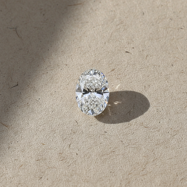 1,00 karaat ovale lab-grown diamant, VS2/E