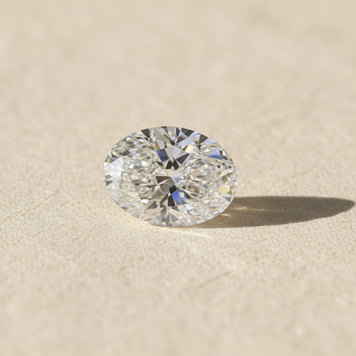 1,00 karaat ovale lab-grown diamant, VS2/E