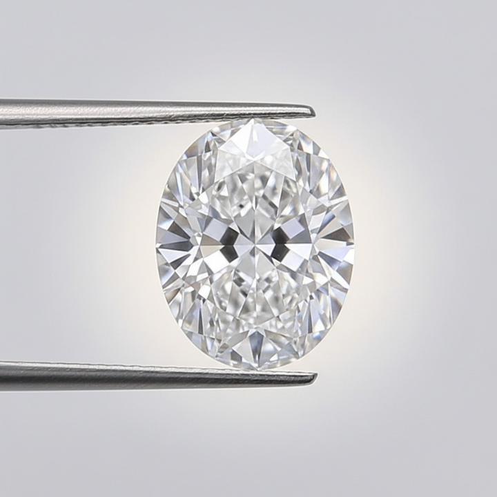 Diamante coltivato in laboratorio ovale da 1,00 carati, VVS1/D