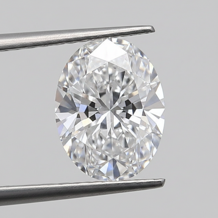 1,00 karaat ovale lab-grown diamant, VVS2/D