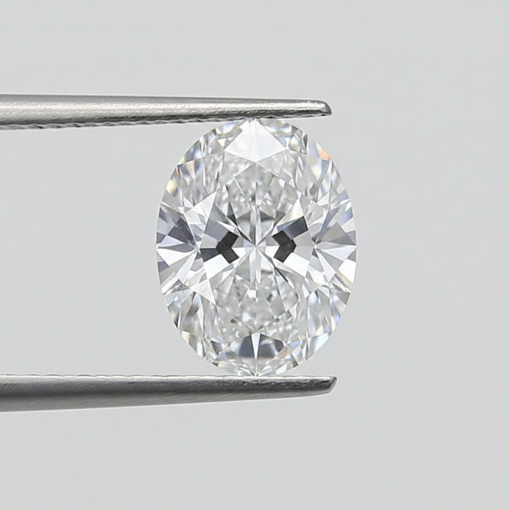 1,00 karaat ovale lab-grown diamant, VVS2/D