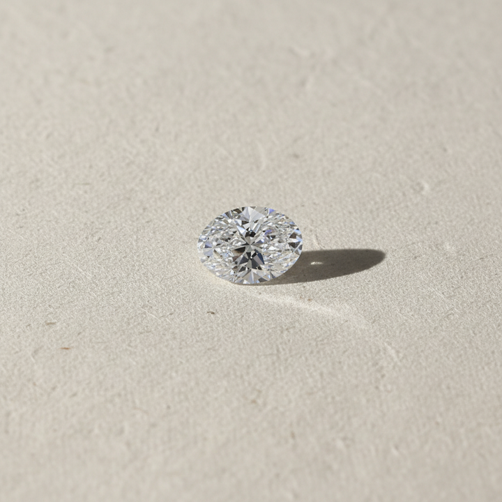 1,00 karaat ovale lab-grown diamant, VVS2/D
