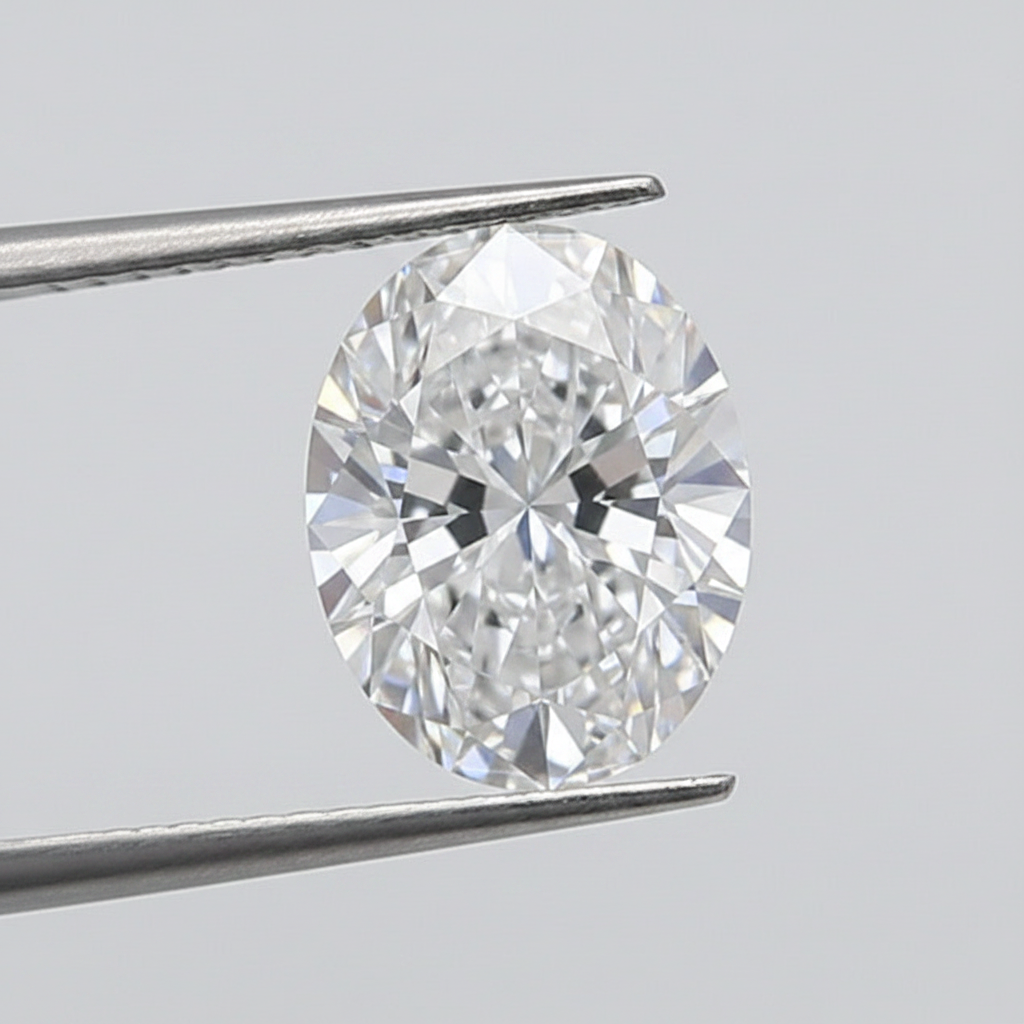 1,00 karaat ovale lab-grown diamant, VVS2/D