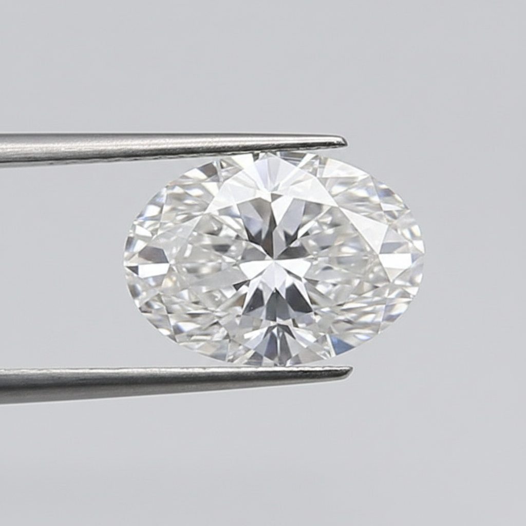 1,00 karaat ovale lab-grown diamant, VVS2/D