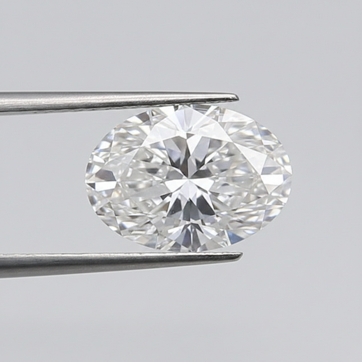 1,00 karaat ovale lab-grown diamant, VVS2/D