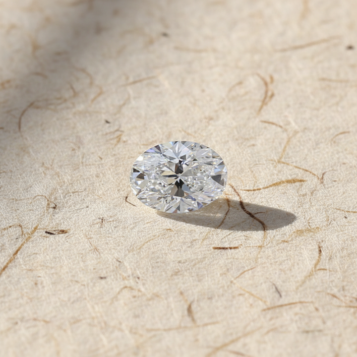 1,00 karaat ovale lab-grown diamant, VVS2/D