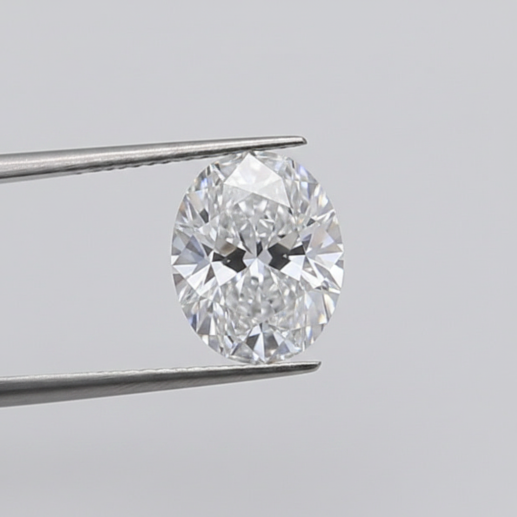 1,00 karaat ovale lab-grown diamant, VVS2/D
