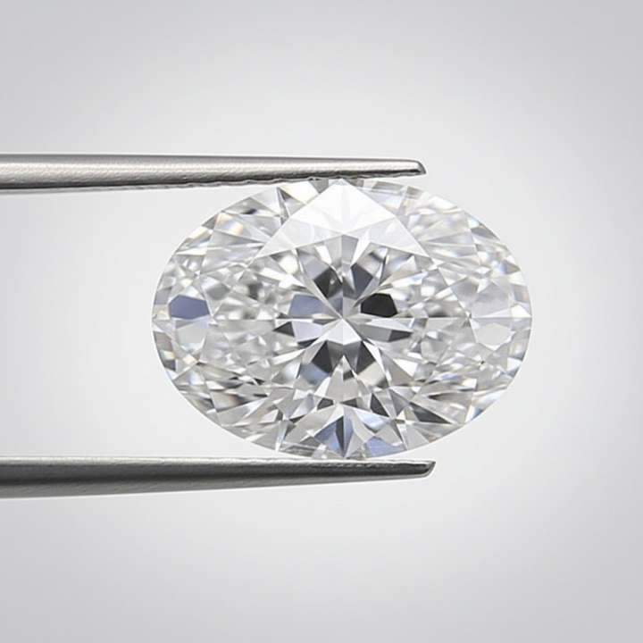 1,00 karaat ovale lab-grown diamant, VVS2/D