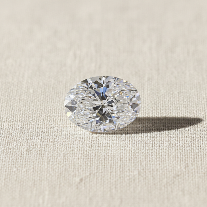 1,00 karaat ovale lab-grown diamant, VVS2/D