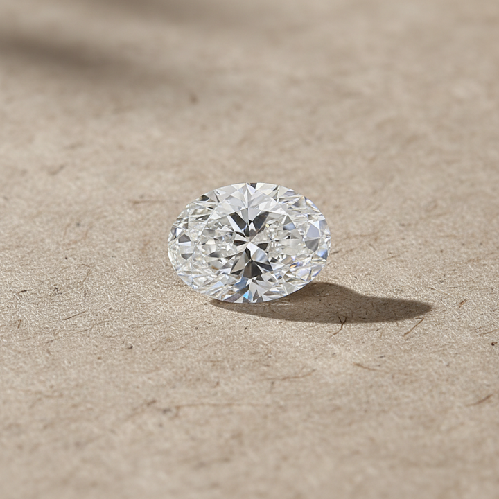 1,00 karaat ovale lab-grown diamant, VVS2/D